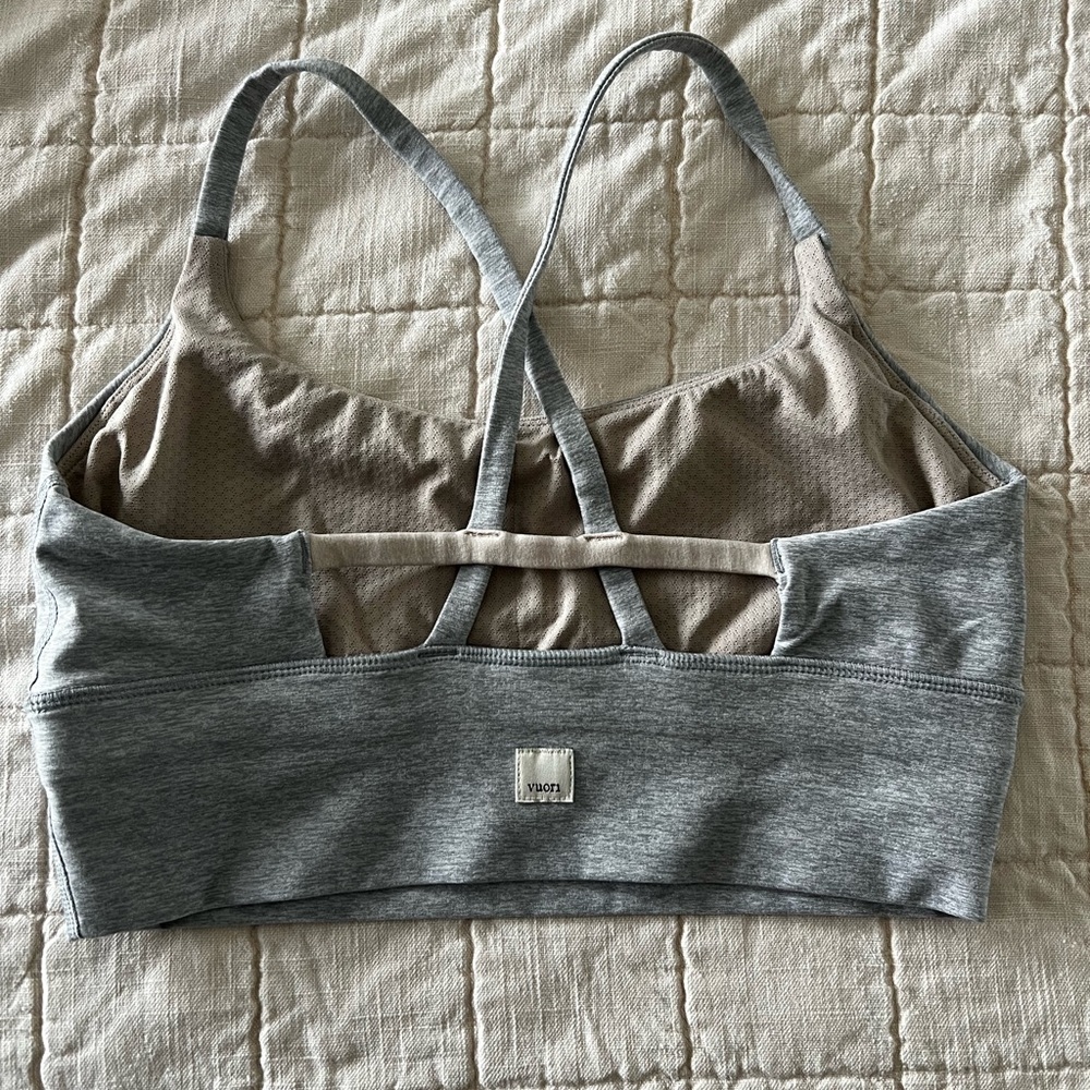Vuori Gray Strappy Sports Bra